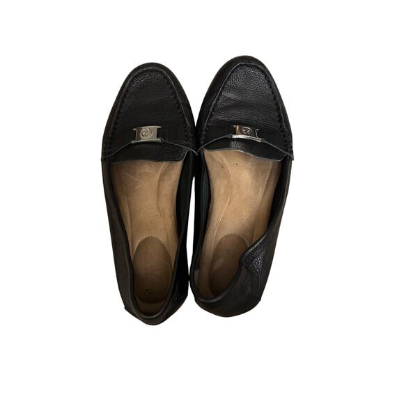 Black Giant Bernini Leather Loafers, size 8 - Picture 1 of 7